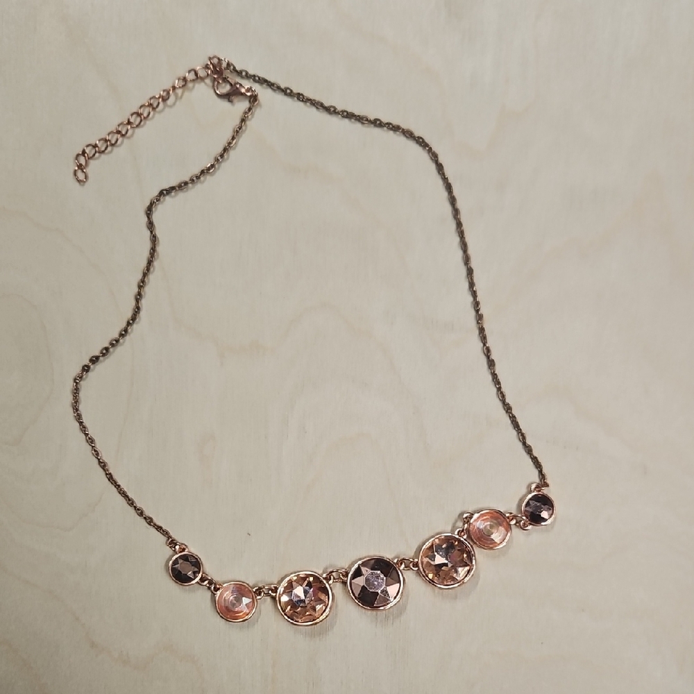 Elegant Rose Gold Necklace with Crystal Accents